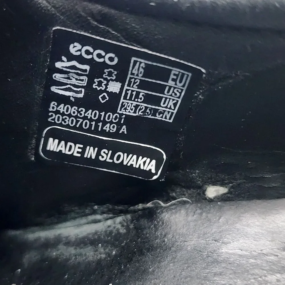 ECCO VITRUS III LOAFER SLIP ON SHOE MENS in Black SIZE US 12 (EU 46) SEE‎ PHOTOS